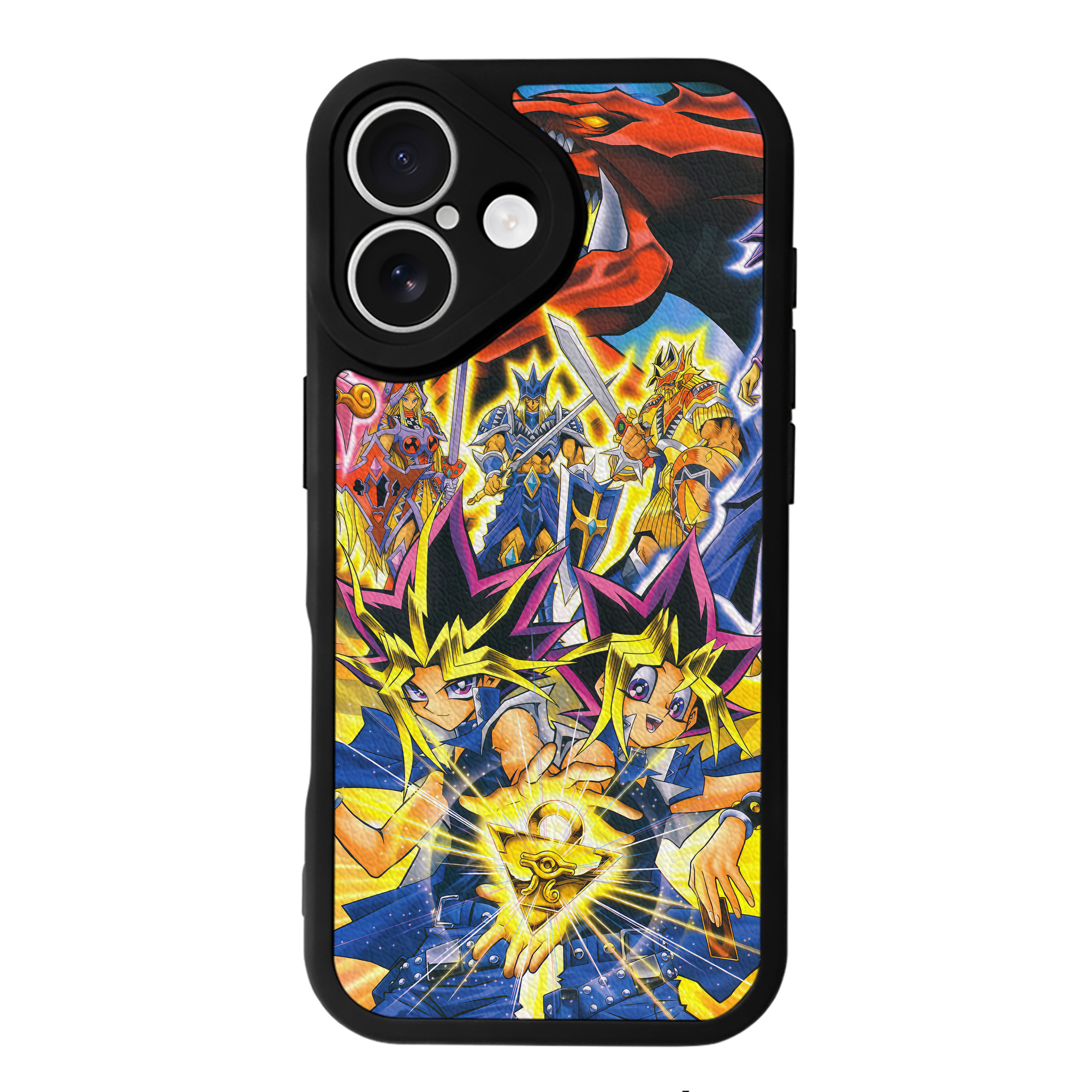 （画像用） 遊☆戯☆王 Yu-Gi-Oh! 【iPhone 16シリーズ対応】シリコンスマホケース（レザー調） 材質：シリコン
